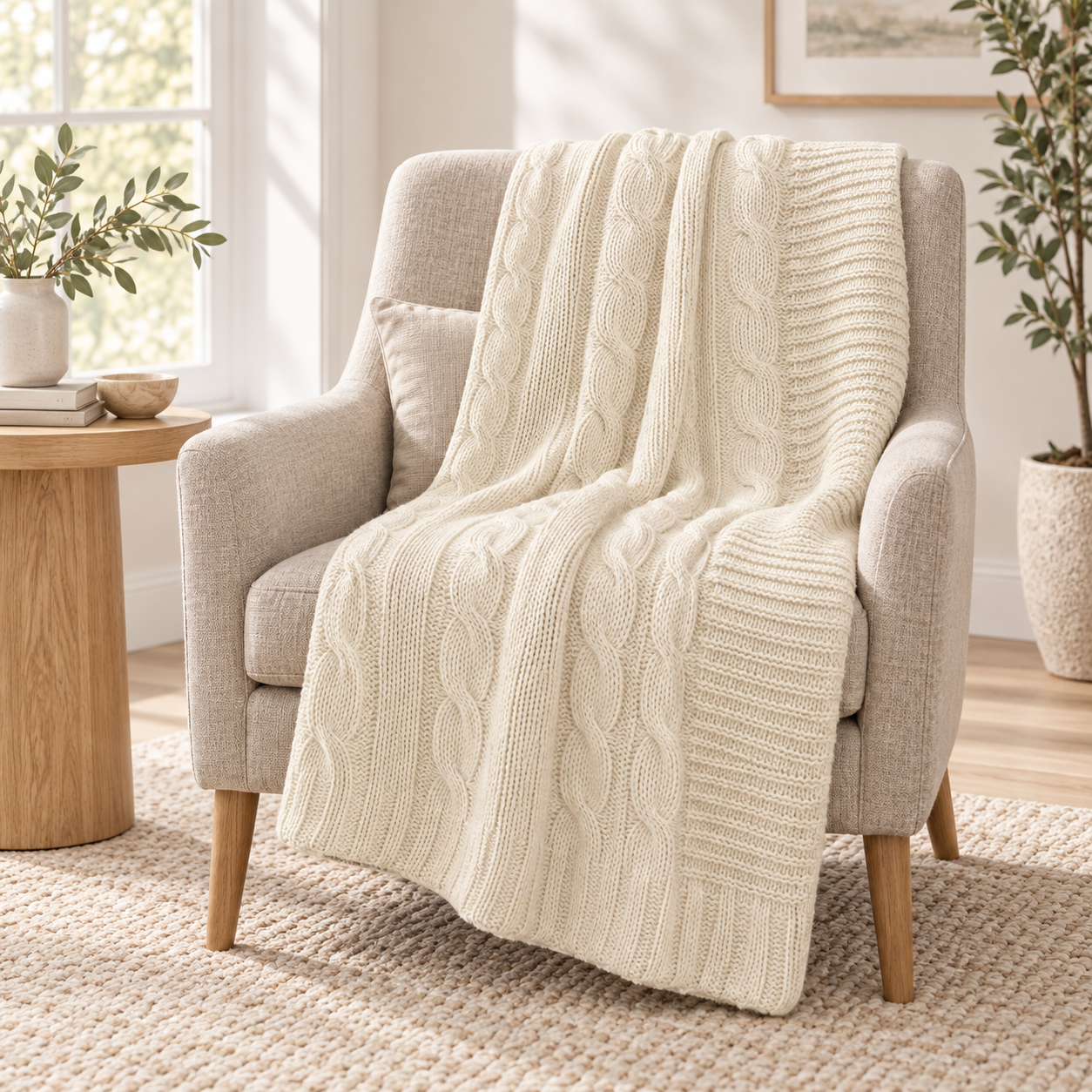 Cable-Knit Sherpa Blanket lifestyle product inspiration