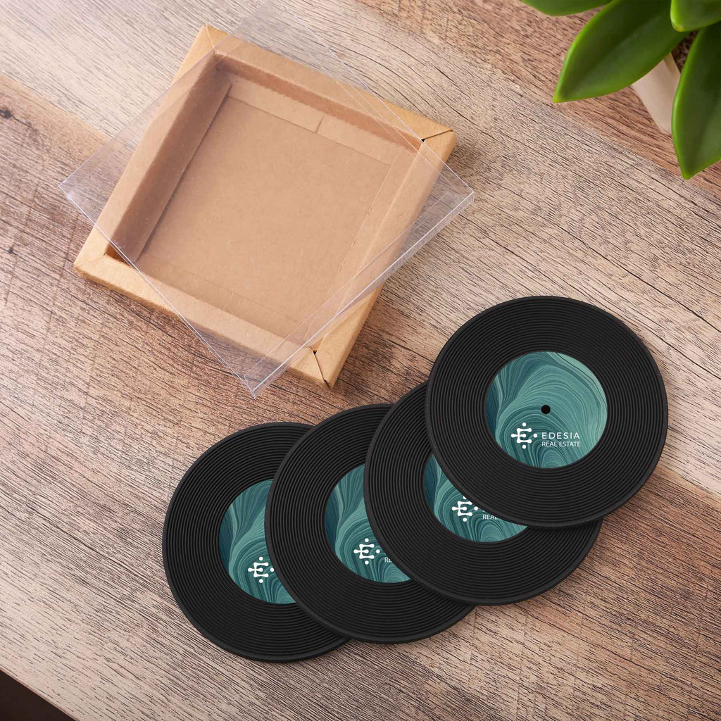 Vinyl Record Coaster Set lifestyle product inspiration