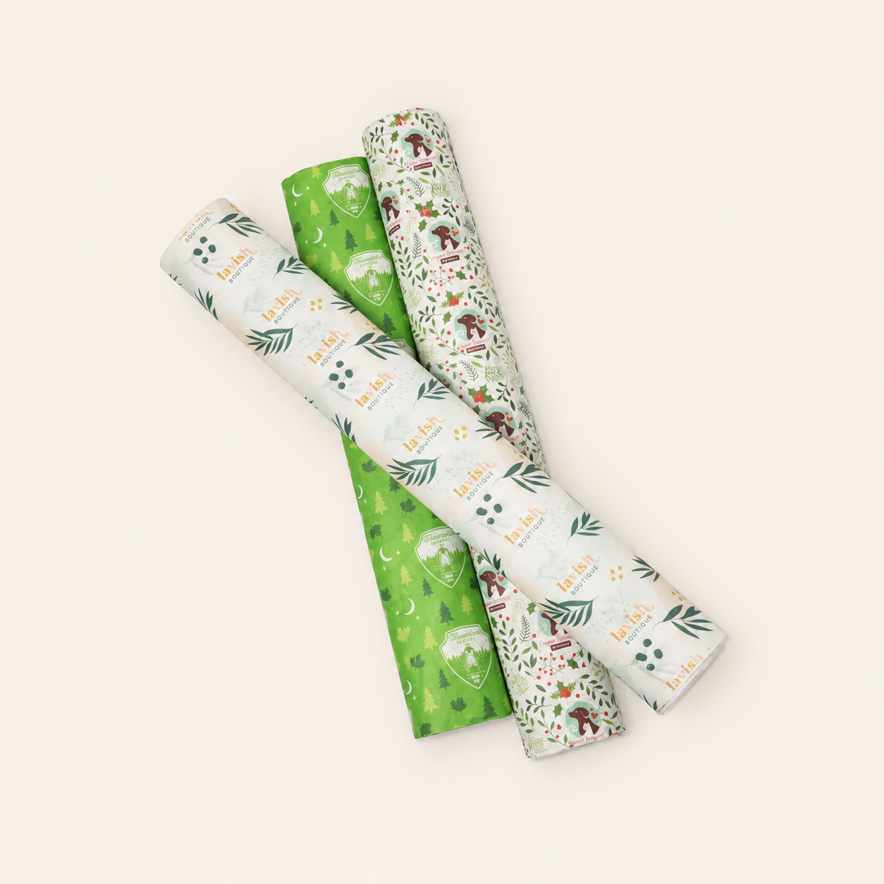 Custom printed wrapping paper rolls