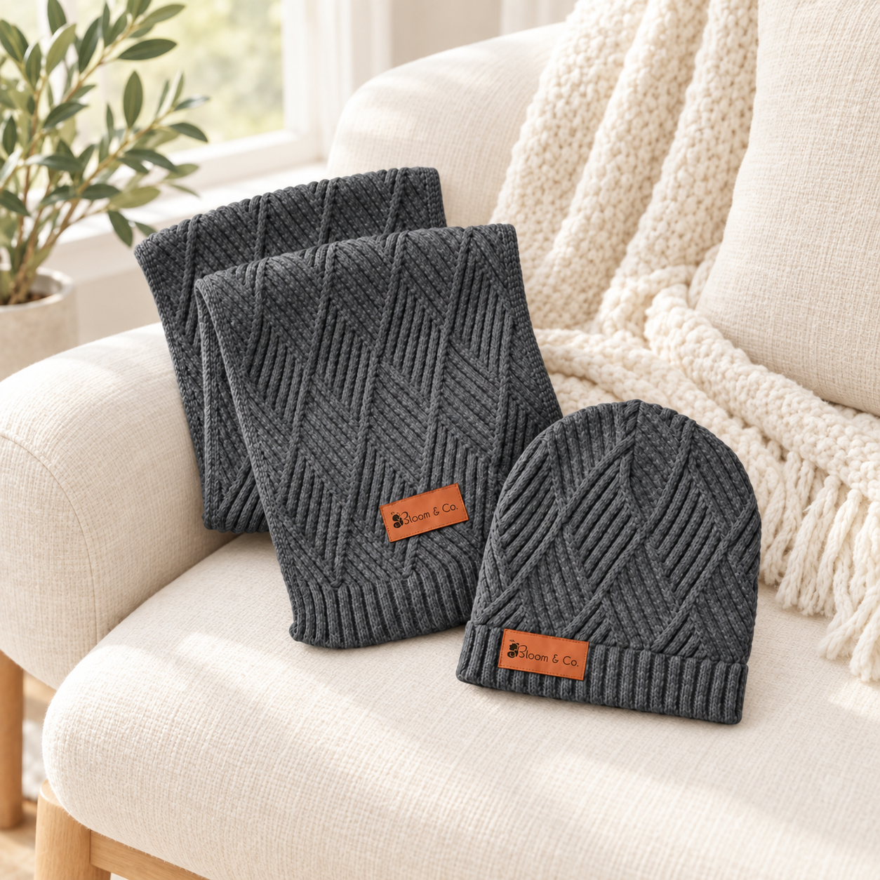 Knit Hat and Scarf Set product virtual